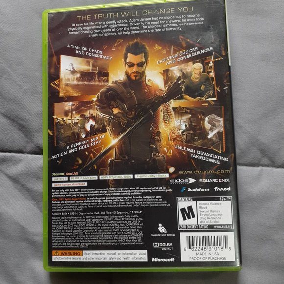 Deus Ex: Human Revolution (Microsoft Xbox 360, 2011) CIB - Picture 2 of 6